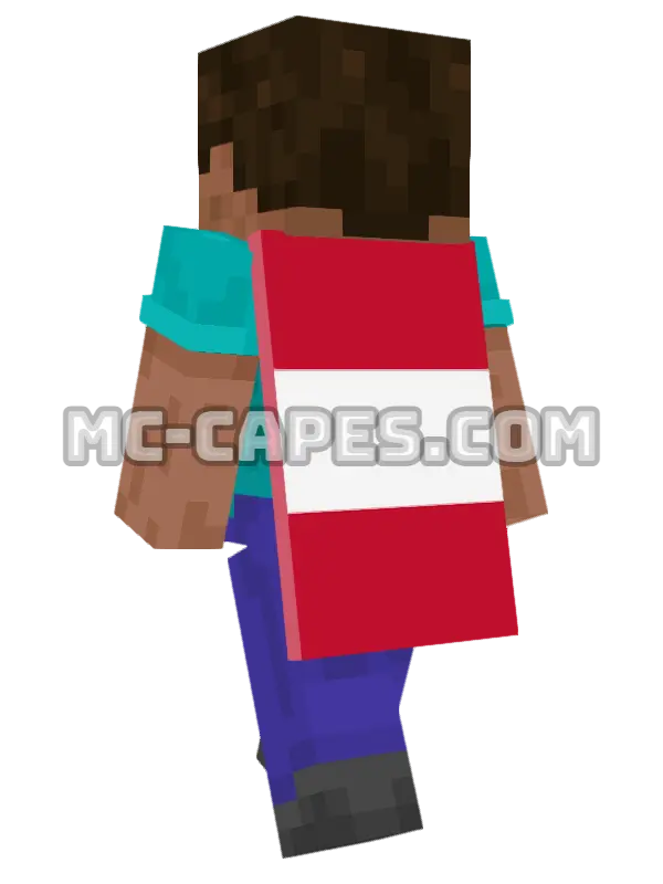 Austria Flag Minecraft cape worn on a player, seen from behind
