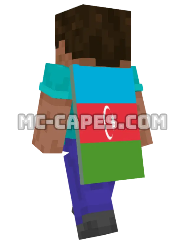 Azerbaijan Flag Minecraft cape worn on a player, seen from behind