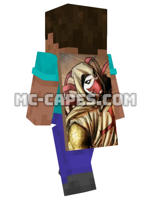 Azrael Minecraft cape worn on a player, seen from behind