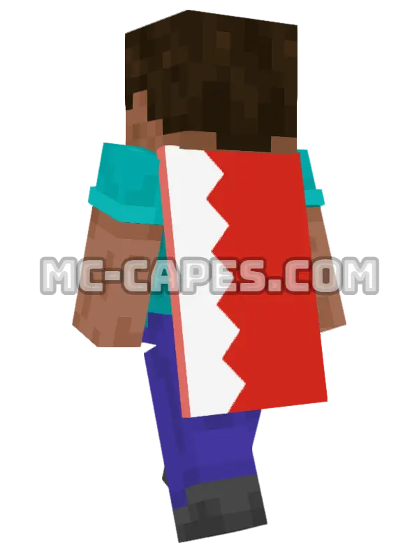 Bahrain Flag Minecraft cape worn on a player, seen from behind