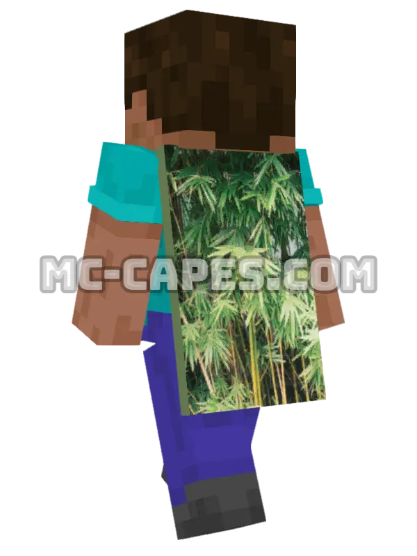 Bamboo Leaves Minecraft cape worn on a player, seen from behind