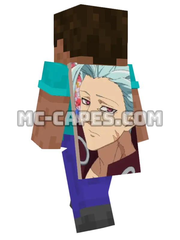 Ban Minecraft cape worn on a player, seen from behind