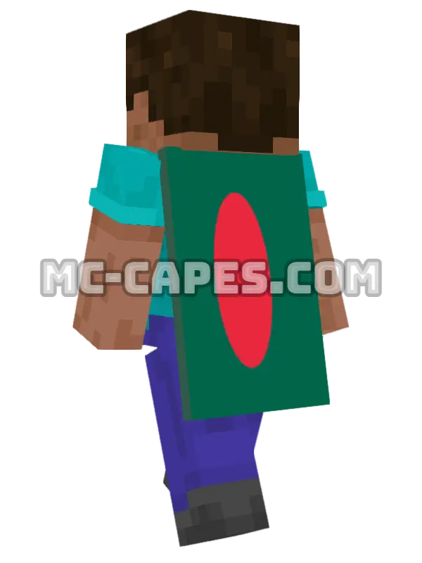 Bangladesh Flag Minecraft cape worn on a player, seen from behind