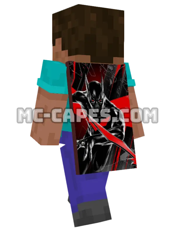 Batman Minecraft cape worn on a player, seen from behind