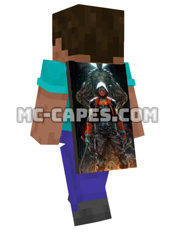 Batman Hoodie Minecraft cape worn on a player, seen from behind