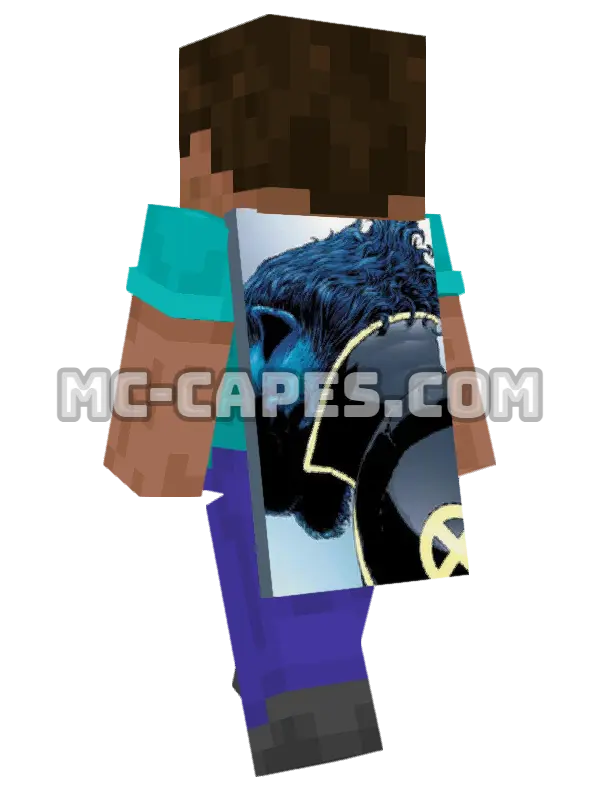 Beast Minecraft cape worn on a player, seen from behind