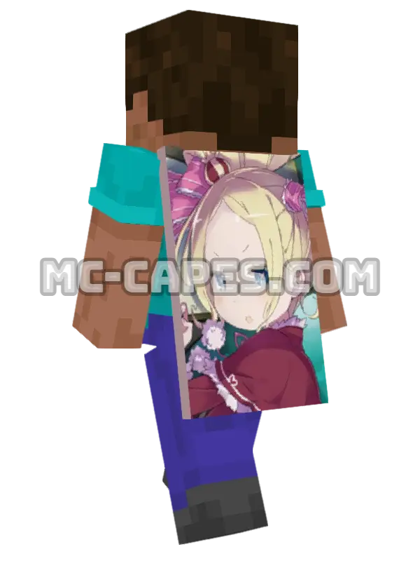 Beatrice Minecraft cape worn on a player, seen from behind