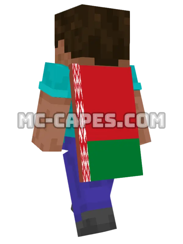 Belarus Flag Minecraft cape worn on a player, seen from behind