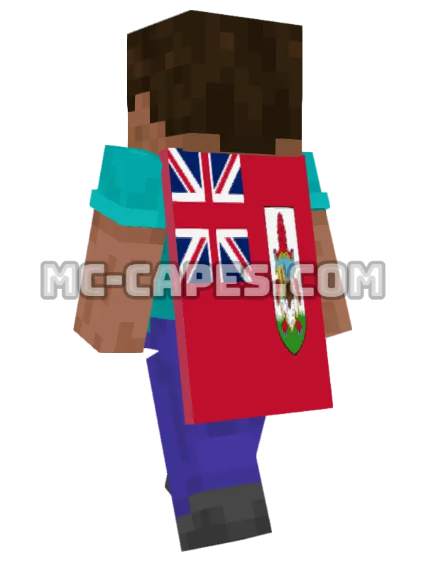 Bermuda Flag Minecraft cape worn on a player, seen from behind