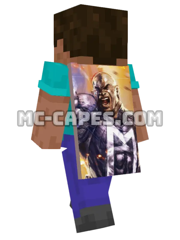 Bishop Minecraft cape worn on a player, seen from behind