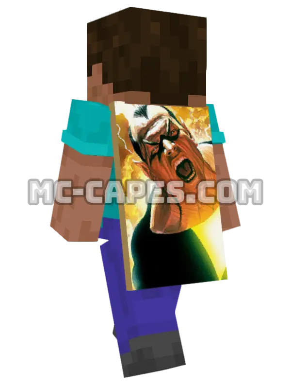 Black Adam Minecraft cape worn on a player, seen from behind