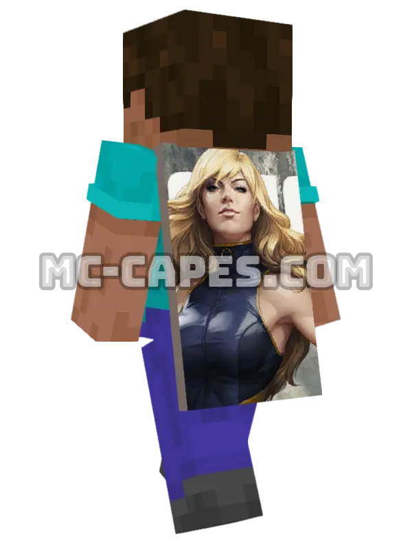 Black Canary Minecraft cape worn on a player, seen from behind