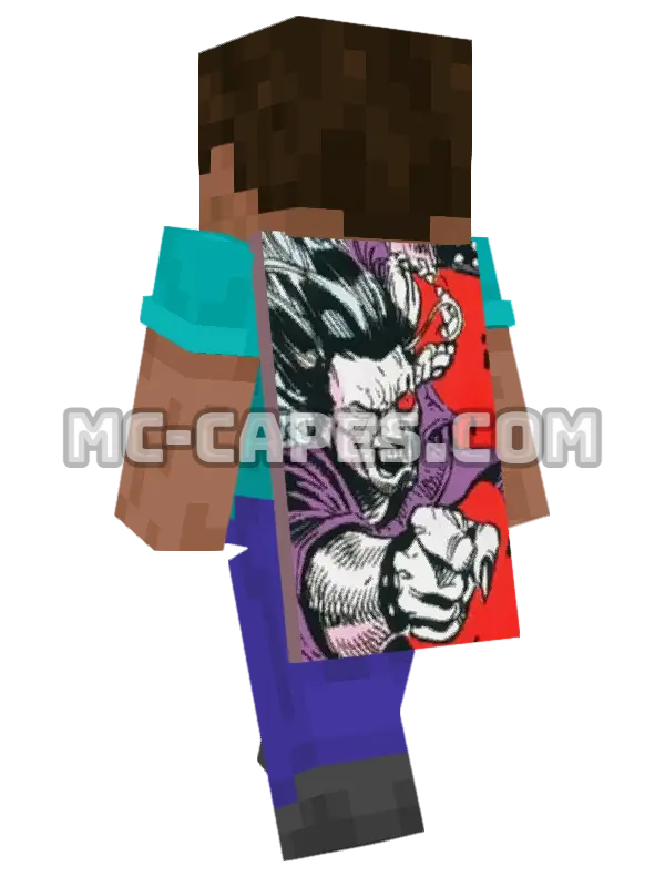 Blackout Minecraft cape worn on a player, seen from behind