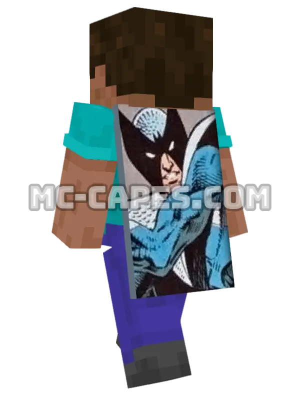 Blackwing Minecraft cape worn on a player, seen from behind