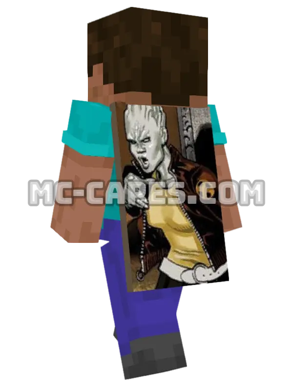 Bling! Minecraft cape worn on a player, seen from behind