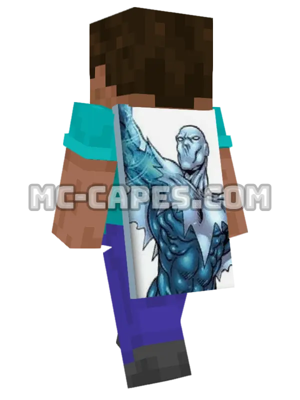 Blizzard II Minecraft cape worn on a player, seen from behind