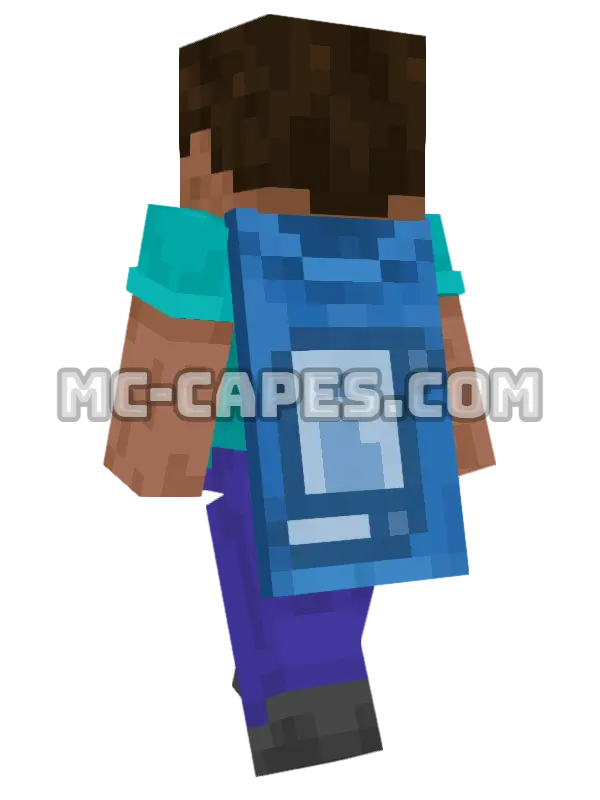 Blueprint Minecraft cape worn on a player, seen from behind