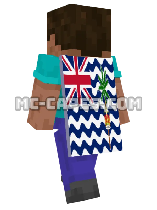 British Indian Ocean Territory Flag Minecraft cape worn on a player, seen from behind
