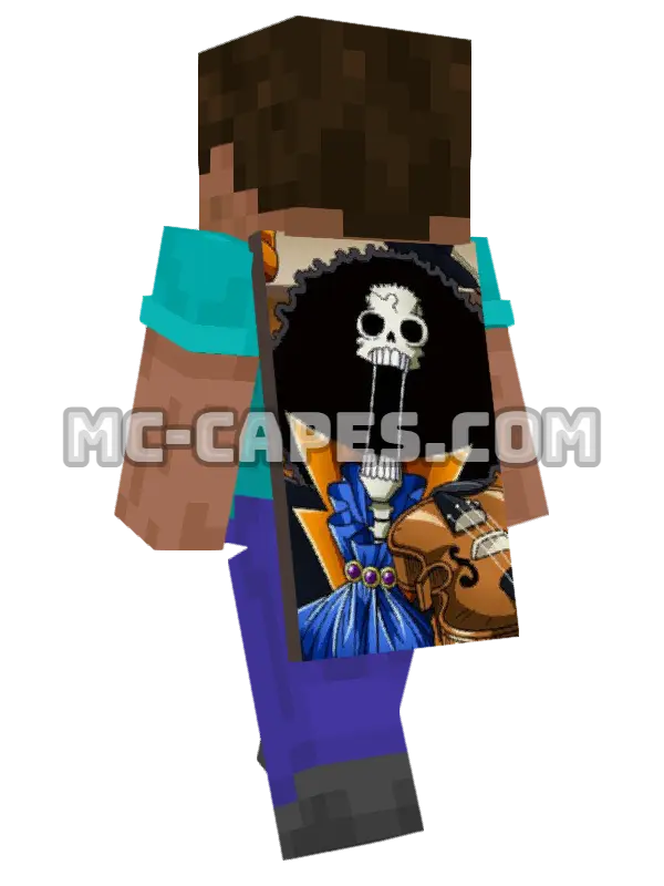 Brook Minecraft cape worn on a player, seen from behind