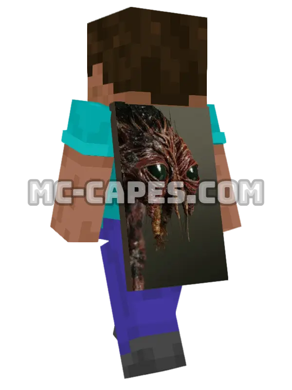 Brundlefly Minecraft cape worn on a player, seen from behind