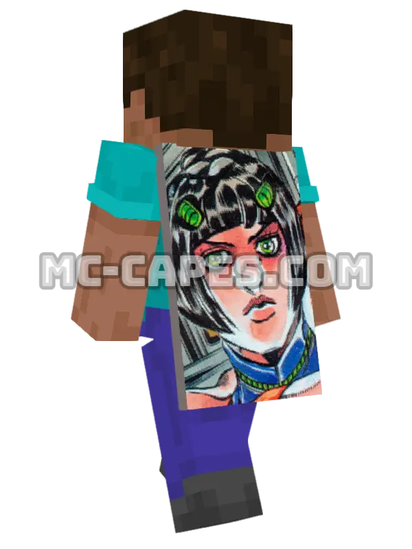 Bruno Bucciarati Minecraft cape worn on a player, seen from behind