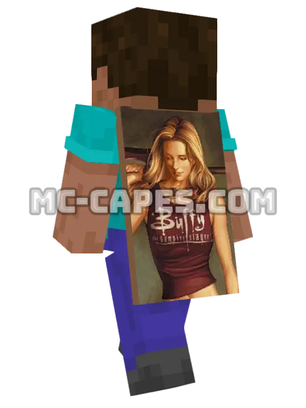 Buffy Minecraft cape worn on a player, seen from behind