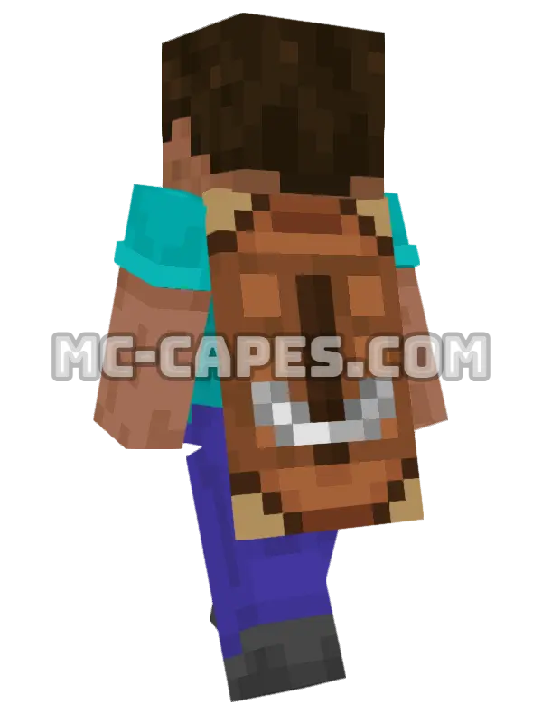 Builder Minecraft cape worn on a player, seen from behind