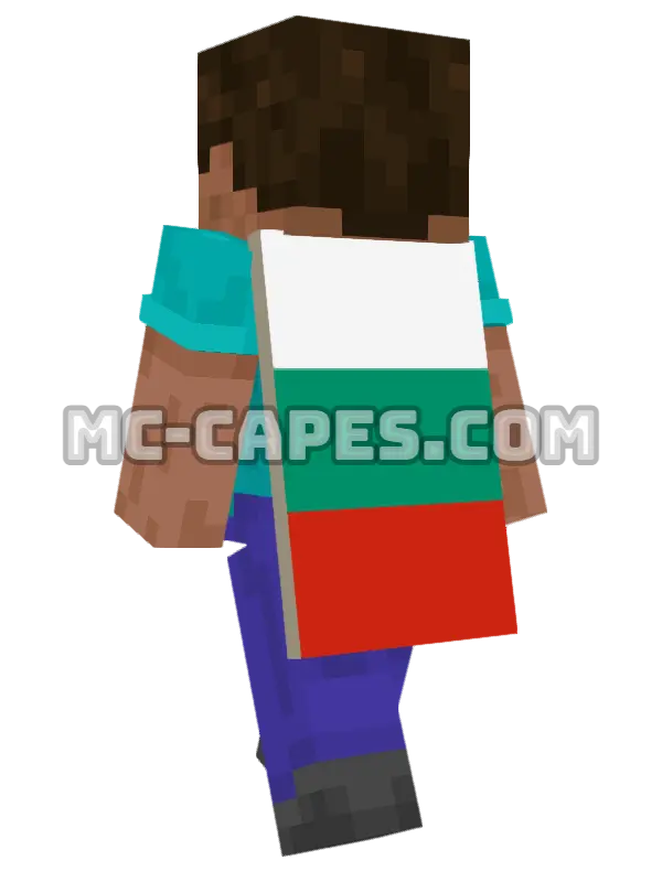 Bulgaria Flag Minecraft cape worn on a player, seen from behind