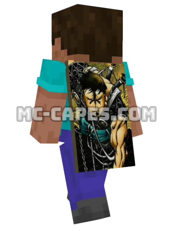 Bushido Minecraft cape worn on a player, seen from behind