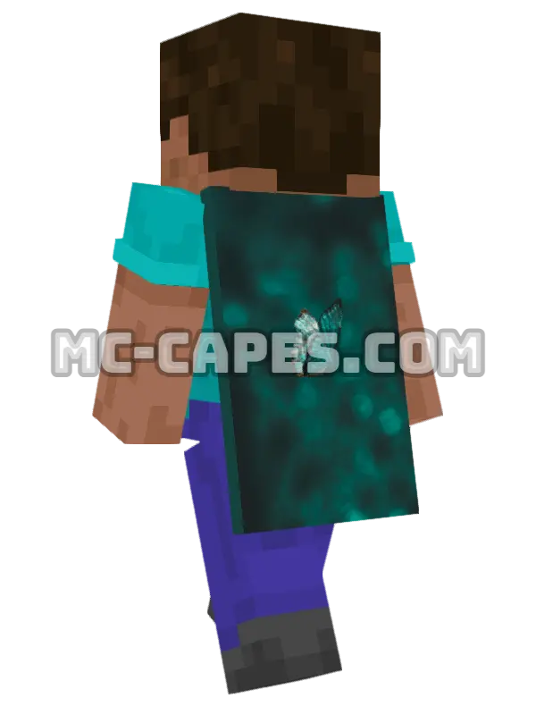 Butterfly Close-up Minecraft cape worn on a player, seen from behind