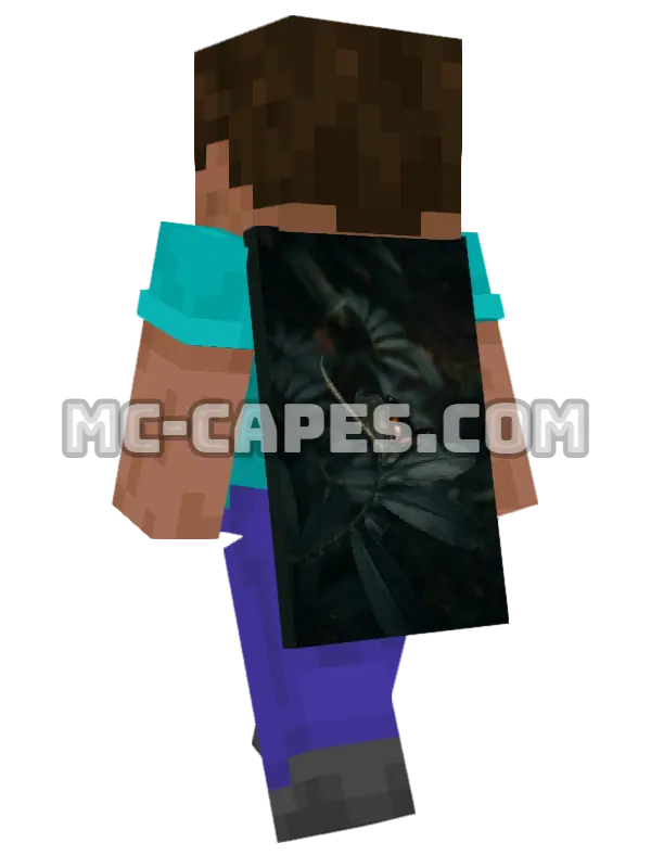 Butterfly on Leaves Minecraft cape worn on a player, seen from behind