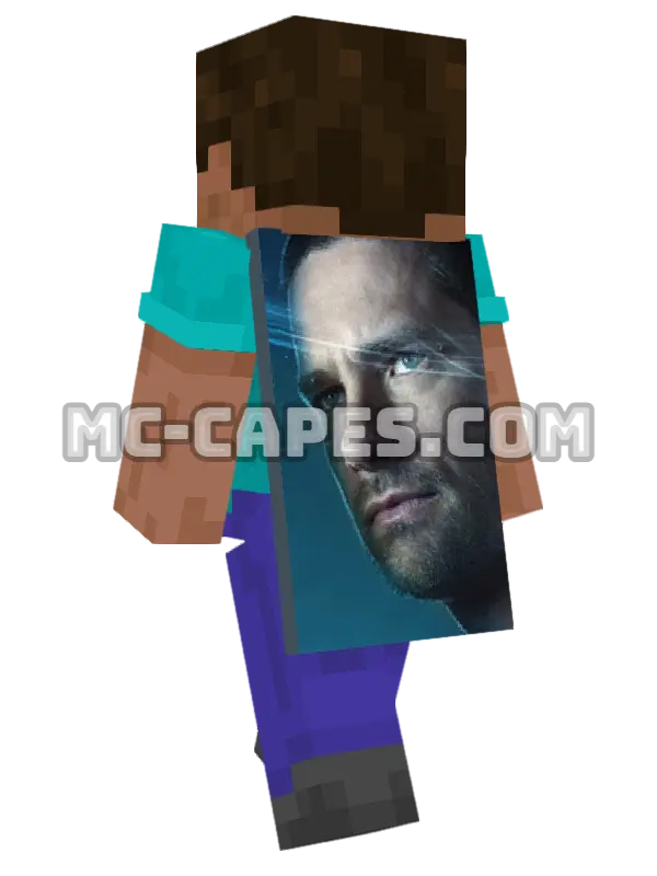 Cameron Hicks Minecraft cape worn on a player, seen from behind