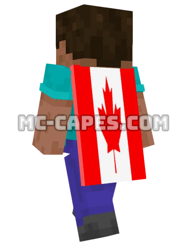 Canada Flag Minecraft cape worn on a player, seen from behind