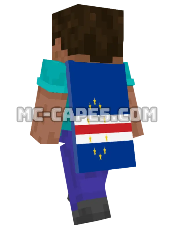 Cape Verde Flag Minecraft cape worn on a player, seen from behind