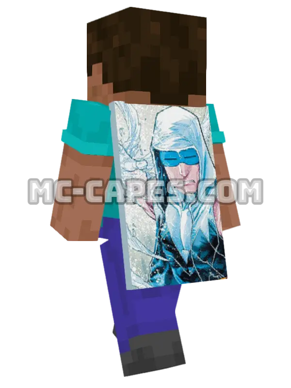 Captain Cold Minecraft cape worn on a player, seen from behind