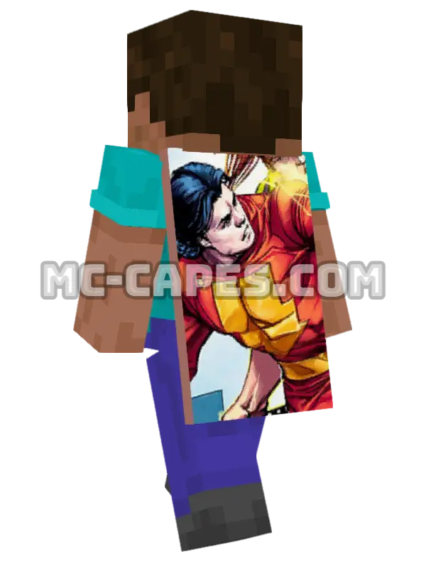 Captain Marvel II Minecraft cape worn on a player, seen from behind