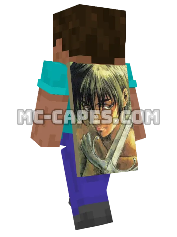 Casca Minecraft cape worn on a player, seen from behind