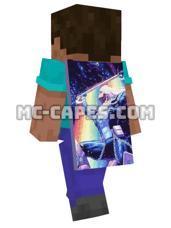 Century Minecraft cape worn on a player, seen from behind