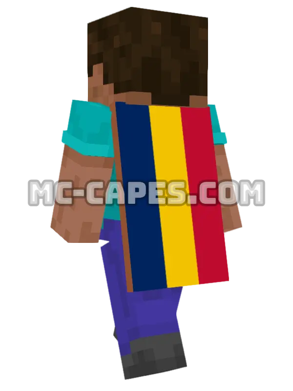 Chad Flag Minecraft cape worn on a player, seen from behind