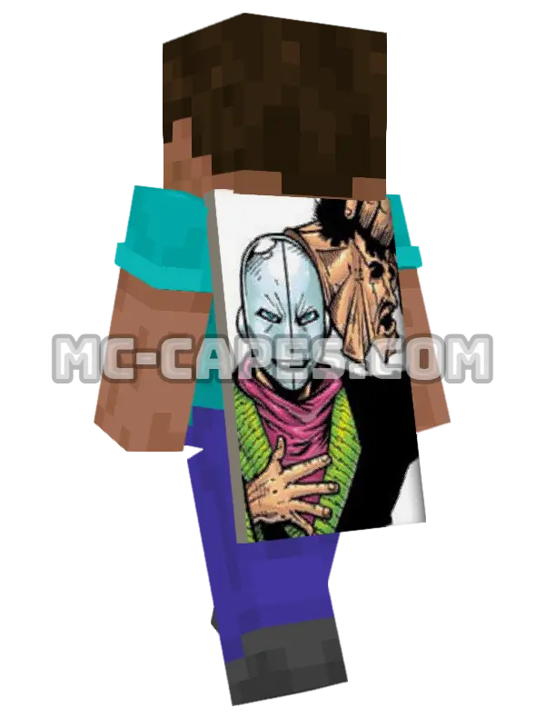 Chameleon Minecraft cape worn on a player, seen from behind