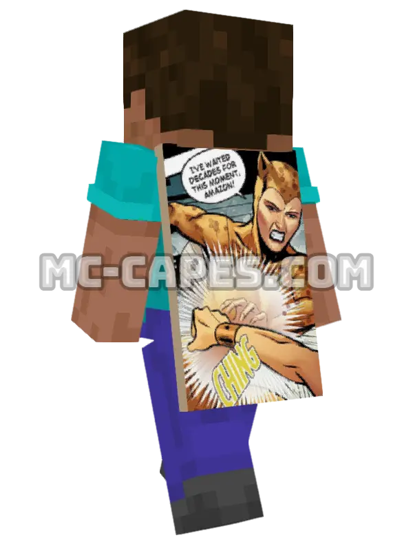 Cheetah Minecraft cape worn on a player, seen from behind