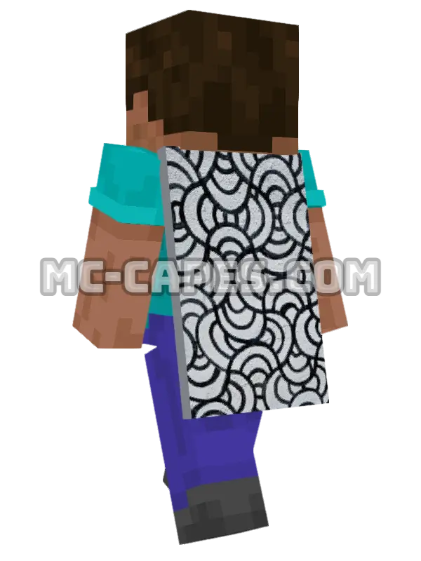 Chevron Textile Minecraft cape worn on a player, seen from behind
