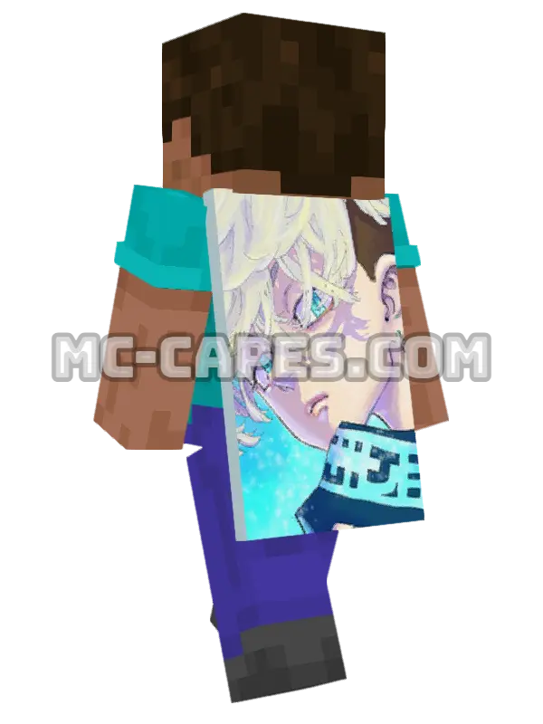 Chifuyu Matsuno Minecraft cape worn on a player, seen from behind