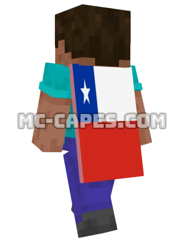 Chile Flag Minecraft cape worn on a player, seen from behind