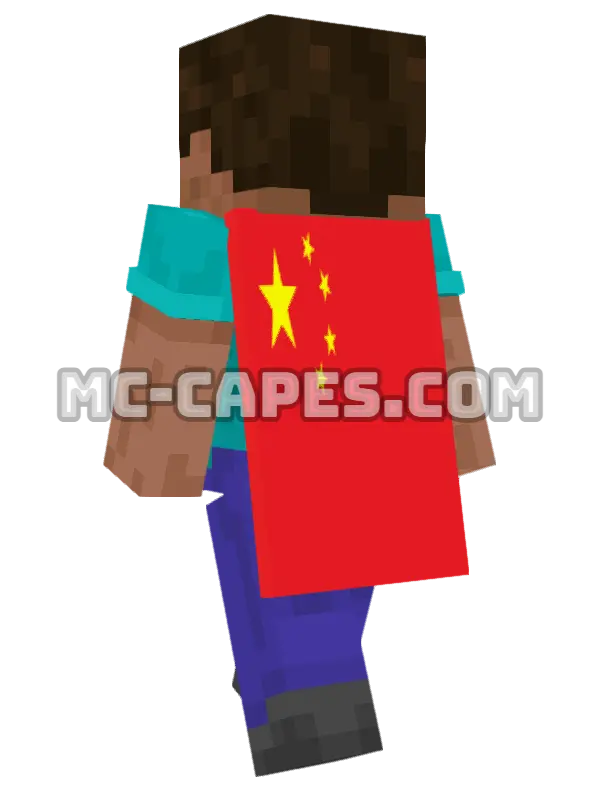 China Flag Minecraft cape worn on a player, seen from behind