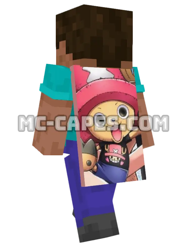 Chopper Tony Tony Minecraft cape worn on a player, seen from behind
