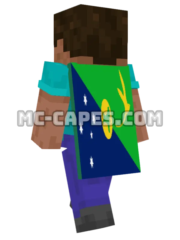 Christmas Island Flag Minecraft cape worn on a player, seen from behind