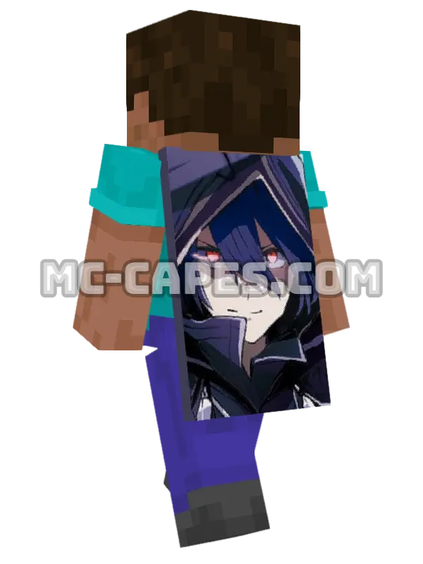 Cid Kagenou Minecraft cape worn on a player, seen from behind