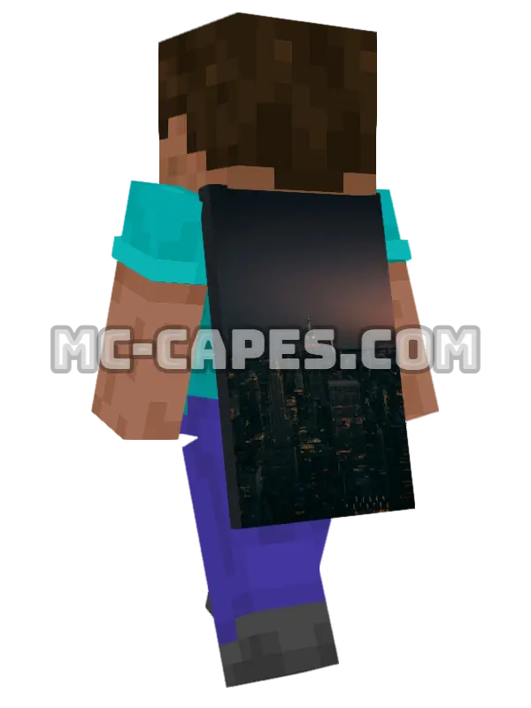 City Night Minecraft cape worn on a player, seen from behind