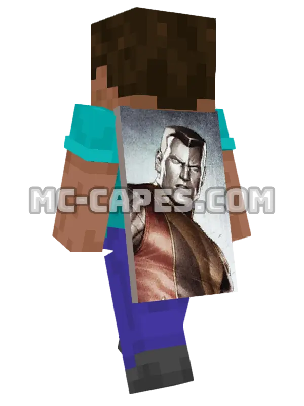 Colossus Minecraft cape worn on a player, seen from behind